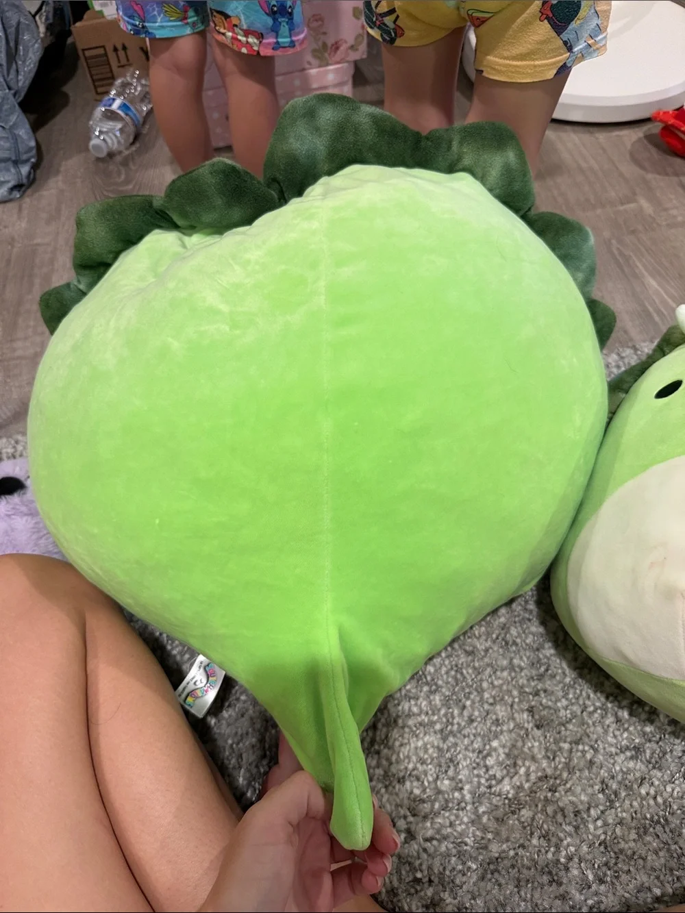 Squishmallows Green and Cream Triceratops Plush Pair